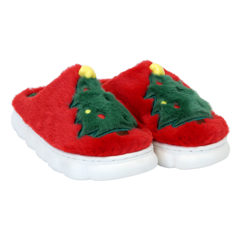 Домашни чехли Xmas Tree червени